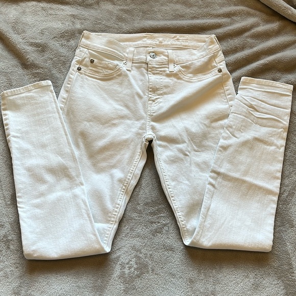 7 For All Mankind, LeAnkle Skinny Jeans, Size 27, color White EUC - Picture 1 of 3